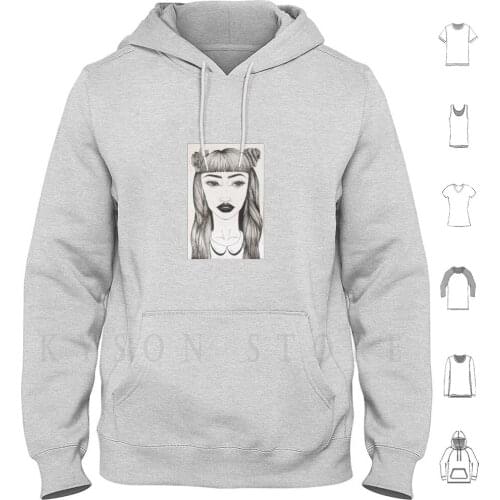 Tumblr Queen Hoodie Long Sleeve Tumblr Portrait Black Lips Album Cover Original Art Tattoo Tattoo Design Makeup