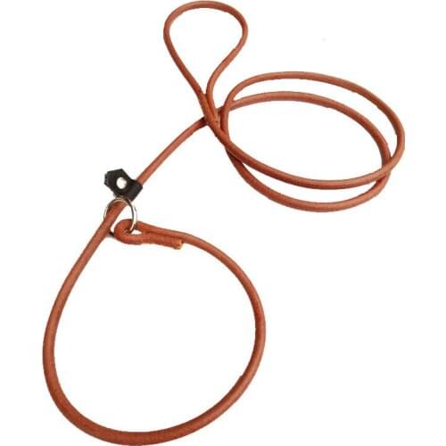 Real Leather P Chain puppy small Dog Leash Slip Collar pet Walking Lead Genuine Leather Dog Traction Rope For small Dogs