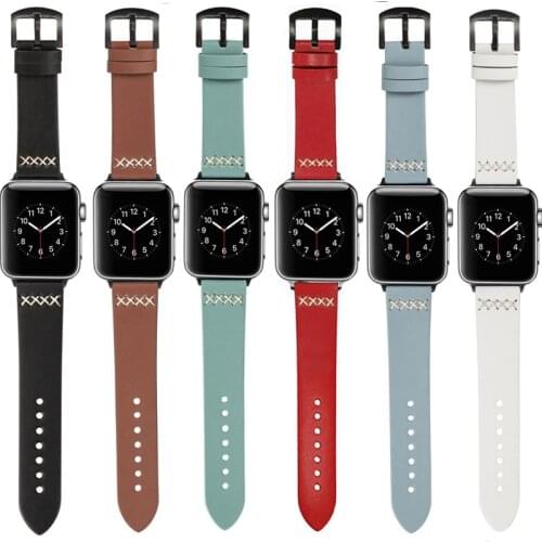 Strap for apple watch band 44mm 40mm series 5 leather for iwatch band 4 3 2 1 38mm 42mm bracelet wrist watchband