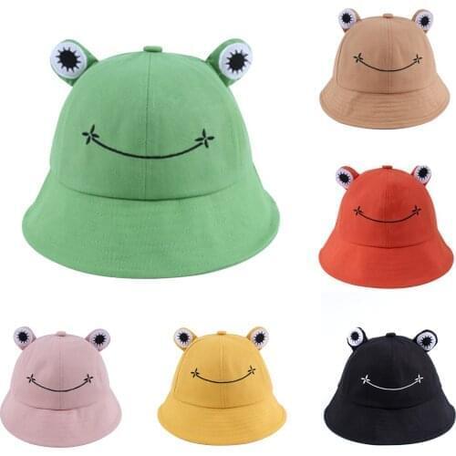 Fisherman Hat Cute Cartoon Outdoor Fishing Sunshade Cap Brilliant Colors and Cute Frogs Half-open Design Provides Enough Shade