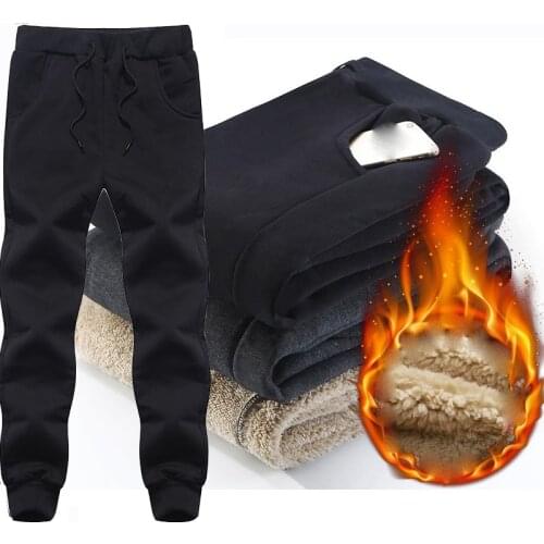Grandwish Big Size Mens Joggers Winter Thick Fleece Pants Men Solid Pants velvet men jogger casual pants Plus Size L - 8XL,DA942