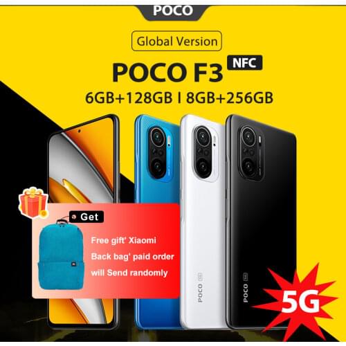 Global Version POCO F3 NFC 5G 6GB 128GB/8GB 256GB Mobile Phone Snapdragon 870 Octa Core 6.67"120Hz E4 AMOLED Display 48MP 33W