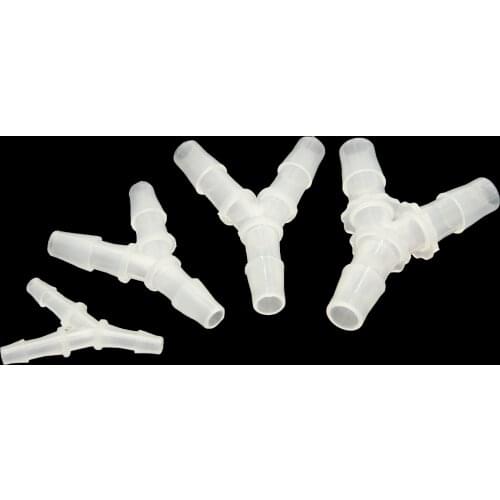 5PCS 2.4mm-19.5mm Y-shaped Plastic Hose Connector, Automobile Household Air, Water and Fuel Connecting Pipe Aquarium Accessories