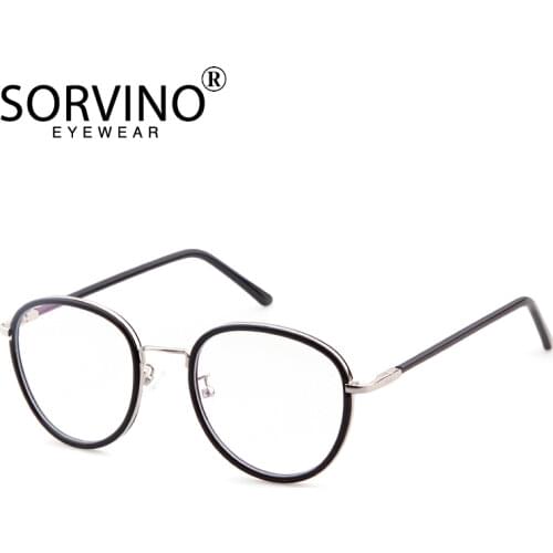 SORVINO Metal Frame Sunglasses 2020 New Fashion Retro Wild Round Goggles Simple Flat Mirror Oculos De Grau Women Sun Glasses