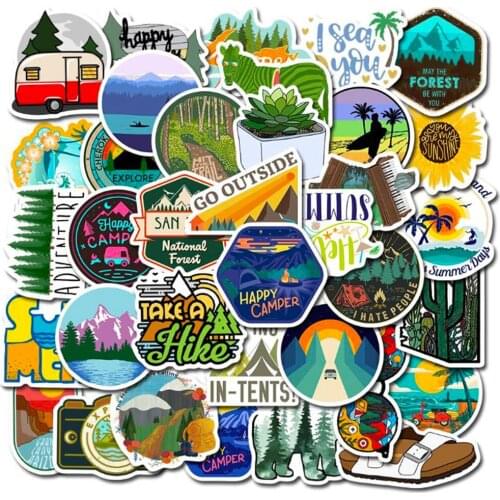 10/30/50PCS Travel Outdoor Adventure Stickers Skateboard Fridge Guitar Laptop Motorcycle Travel Luggage Classic Toy Cool Sticker