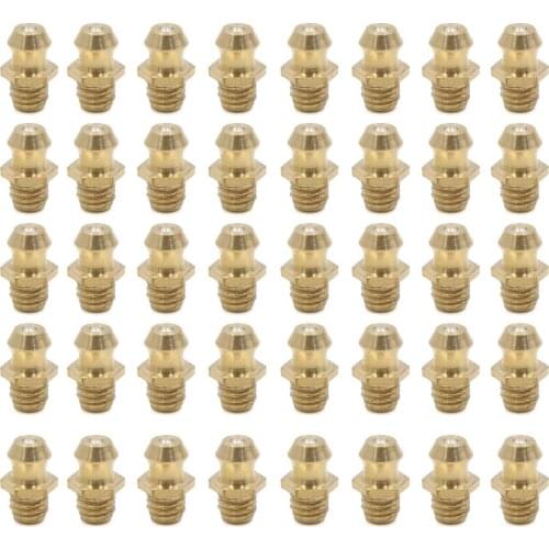 Uxcell 40pcs M6 x 1 Thread Brass Straight Grease Nipple Fitting for Motorcycle Car