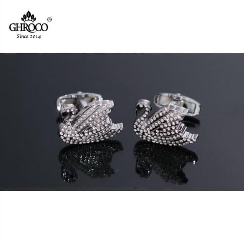 CHROCO High-Quality Exquisite Swan Shape Cufflink for French Cuff Dress Shirt Fashion Luxury Gift for Business Men and Wedding