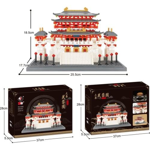 YZ087 Miniature Diamond Particles Assembled Building Block Toy Trend Gift Bangunan Datang Furong Building for Children Gifts