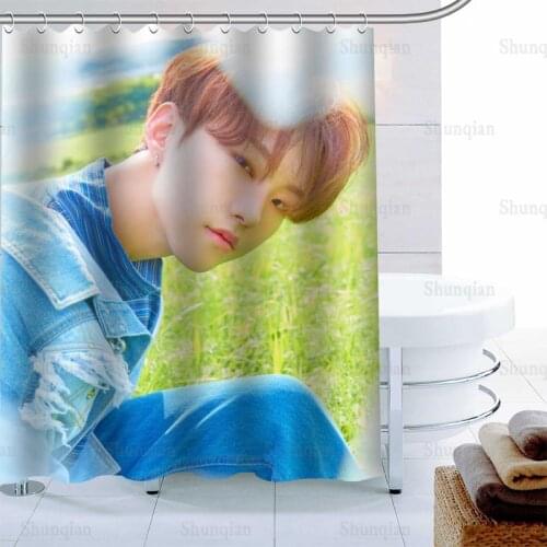 HOSHI SEVENTEEN Shower Curtain Hook Polyester Fabric Printing Bathroom Curtain Waterproof Mildew Proof Bath Curtain Decor 0512