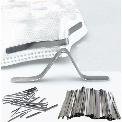 50/500PCS Mask DIY Nose Wire Nose Clip Bridge for Masks Making Metal Flat Aluminum Bar Strip Trimming Crafts Making Accessories