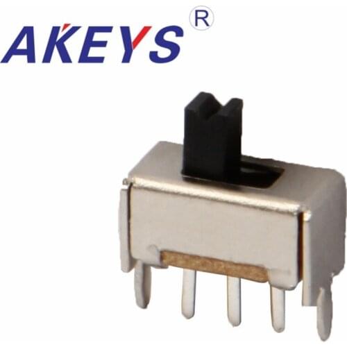10PCS SS-12D07 1P2T Single pole double throw slide switch verticle type pin spacing 2.0mm 3 pin with 2 fixed pin