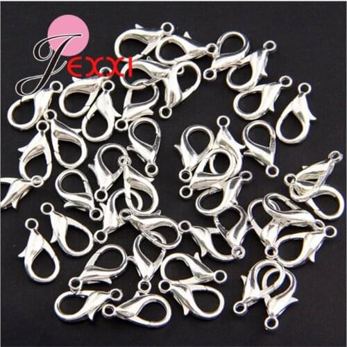 100PCS/lot Classic Lobster Clasp Hooks for Necklace Bracelet Making Fine 925 Sterling Silver Jewelry Women Accessories