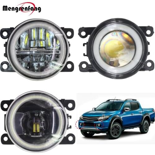 2 X Car H11 LED Fog Light Halo Ring Angel Eye DRL Daytime Running Lamp 12V For Mitsubishi L200 KB_T KA_T Pickup 2005-2012