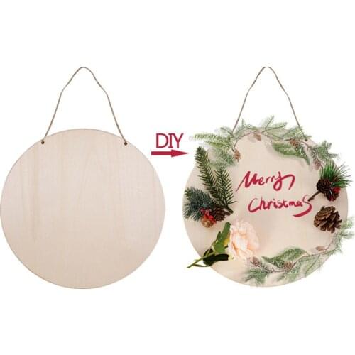 3pcs 30cm Blank Round Wood Chips Home Bar Front Door Label Diy Painting Wooden Chip Wood Crafts Christmas Wedding Decoration