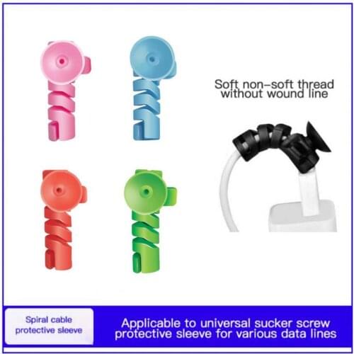 4PCS Headsets Charging Cable Winder Flexible Anti-Tangle Durable Spiral Data Cable Protective Sleeve Earphones Line Organizer