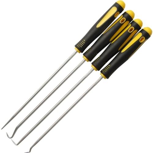 4Pcs Full Hook 45 Degree 90 Degree Angle Hook Straight Pick Chrome Vanadium Alloy Steel 240mm Removal O-Ring Seal Tools