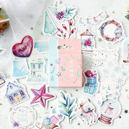 46pcs/box HOT MOMO Series Mini Boxed Stickers Diary Adhesive Album Scrapbooking Decorative DIY Stickers Stationery