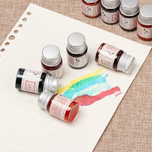 5ML Fountain Pen Ink Bottled 24 Colors Portable Pen Ink With Glitter Powder Calligraphy Writing Paint Use For Fountain Dip Pen
