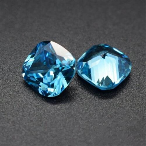 Aquamarine Square Faceted Gemstone Cushion Cut Aquamarine Gem GA05