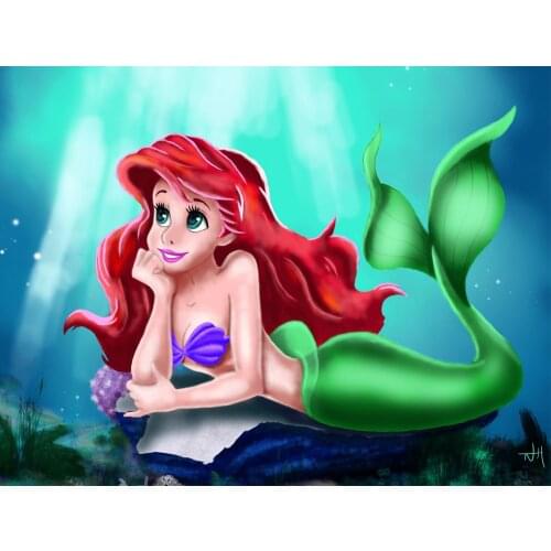 5d Disney Diy Diamond Painting Mermaid Full Square/Round Cartoon Diamond Embroidery Cross Stitch Rhinestone Painting