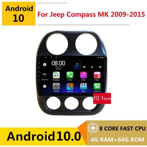 2 din 8 core android 10 car radio auto stereo for Jeep Compass MK 2009 2011 2012 2014 2015 navigation GPS DVD Multimedia Player