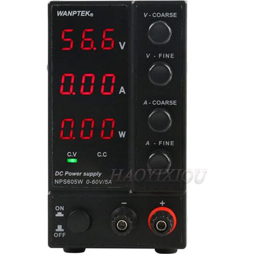 NPS605W DC regulated power supply Power Display Mini Adjustable Digital 0-60V 0-5A Laboratory Test Power Supply