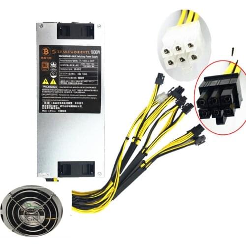 T.F.SKYWINDINTL 1800w power supply 6PIN*10 Antminer APW3++-12-1600 ETH PSU antminer S9 S7 L3 BTC LTC DASH miner power supply