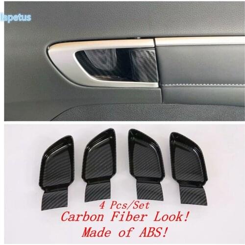 Lapetus Side Door Handle Bowl Protection Frame Cover Trim For Hyundai Sonata 10th 2020 2021 ABS Carbon Fiber Interior Refit Kit