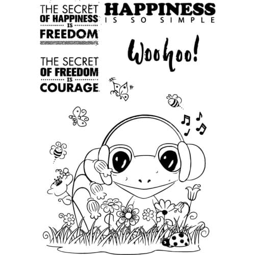 DABOXIBO Frog Listening To Music Clear Stamps Mold For DIY Scrapbooking Cards Making Decorate Crafts 2020 NEW Arrival