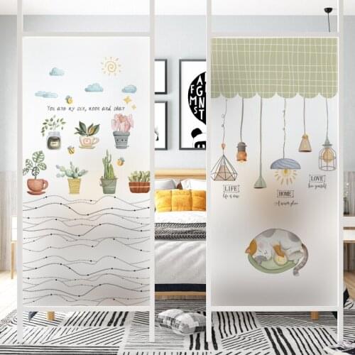 Electrostatic frosted seamless glue-free glass film window grille sticker opaque creative frosted bathroom balcony pvc film