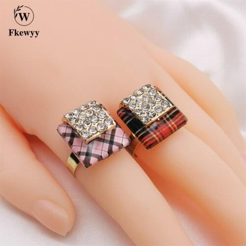 Fkewyy New Vintage Rings Rhinestone Jewelry Luxury Sets Fashion Adjustable For Girls Punk Accessories Wedding Gift Ring Gothic
