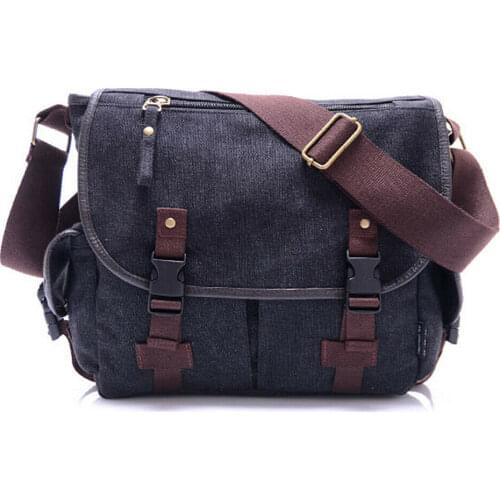 Women Men Canvas Bag Zipper Multi-Pocket Postman Bag Shoulder Bags Casual Sport Messenger Bags