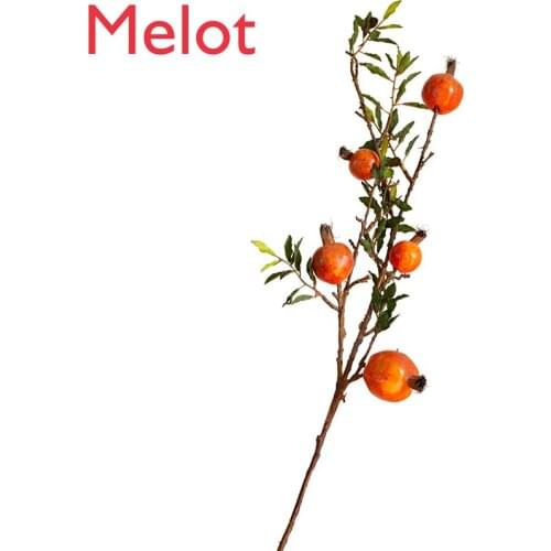 Simulation Pomegranate Branch Fruit High Simulation Fruit Home Pastoral Floor Single Long Branch Decorative Floral home decor