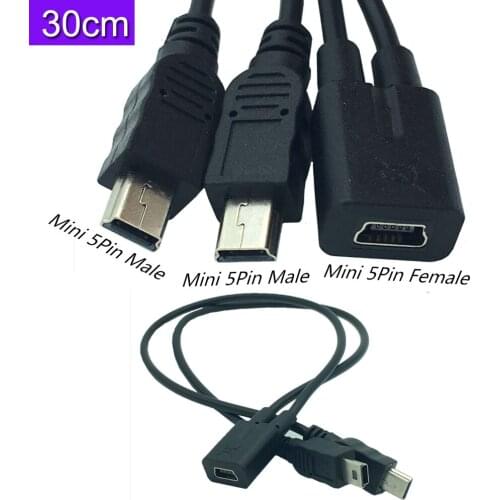 Driving recorder navigator charging cable mini usb mini 5P female one minute two MINI 5p male 0.3m