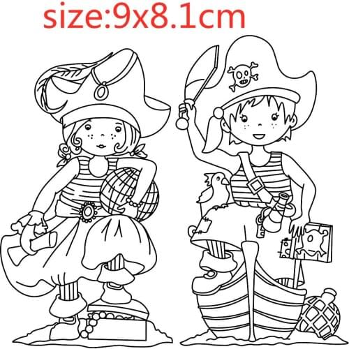 Pirate Boy Transparent Silicone Rubber Stamp And Metal Die Sheet Cling Scrapbooking DIY Cute Pattern Photo Album Stamp