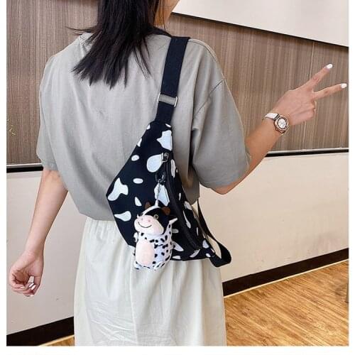 Women Fanny Pack Fashion Cow Print Waist Pack Handbag Chest Bag with Adjustable Strap for Travel Sports Festival