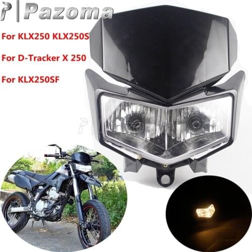Motorcycle Dirt Bike Twin Dual Headlight W/ Hi/Lo Beam For Kawasaki KLX250 08-19 KLX250S D-Tracker X 250 09-19 KLX250SF 09-10