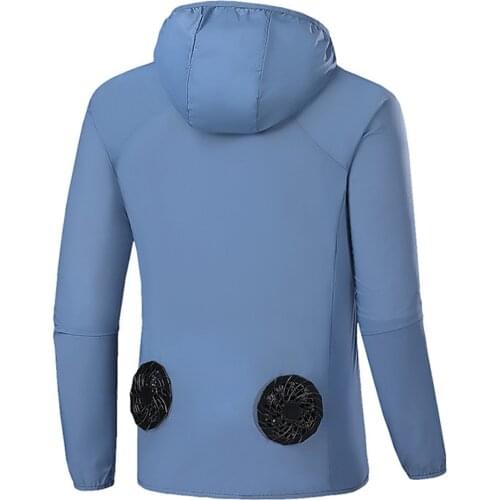 Men Fishing Clothes Air Conditioning Clothes Outdoor Sports Fitness Clothing Fan USB Charging Sun Protection Overalls X251G