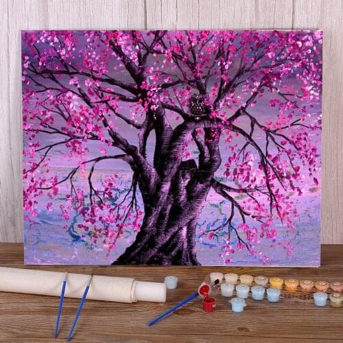Natural Scenery Spring Wisdom Coloring By Numbers Painting Kit Acrylic Paints 40*50 Picture By Numbers Photo Art