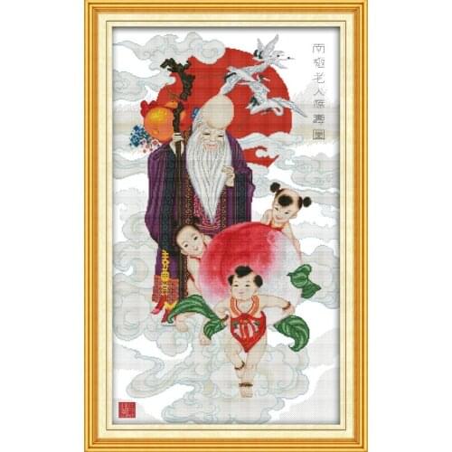 The Great Emperor of Longevity of the South Pole cross stitch kit people 18ct 14ct 11ct count print canvas stitches embroidery