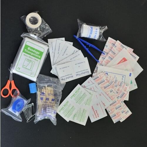 Outdoor Safe Wilderness Survival Camping Hiking Car First Aid Kit Medical Bag Pouch Emergency Kit Treatment Pack 120Pcs/Pack