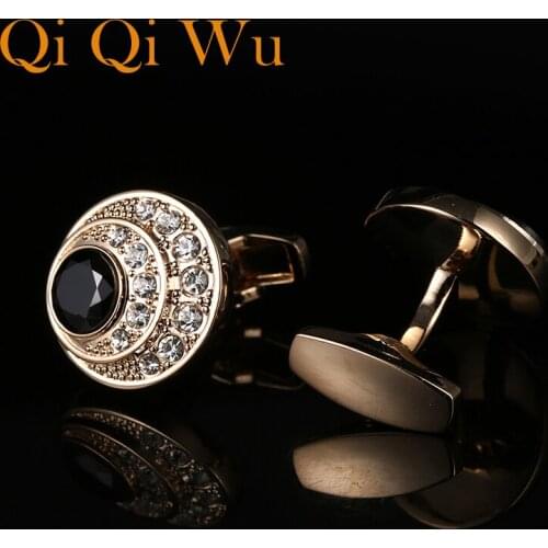 New Mens Gold Party Gifts Wedding Cuff links Shirt Cufflink High Quality Business Button RL-8072 Free Shipping Jewelry Qi Qi Wu
