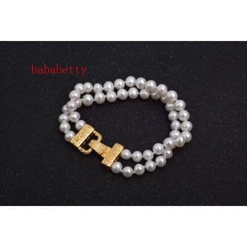 New natural freshwater cultured pearls 7-8MM white pearl bracelet 8