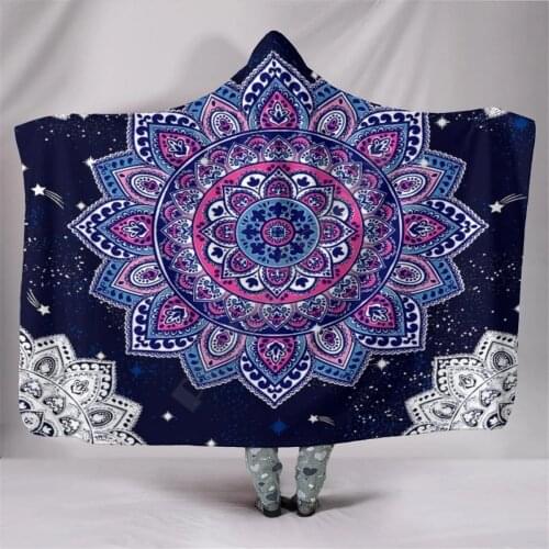 Plstar Cosmos Mandala Hooded Blanket 3D full print Wearable Blanket Adults men women Polynesian Drop Shipping 02
