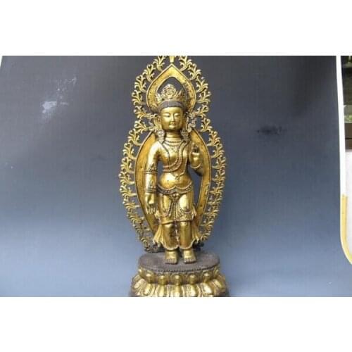 Song voge gem S1301 Temple Folk classical Old Bronze Gild TaRa Avalokitesvara Kwan-Yin Buddha