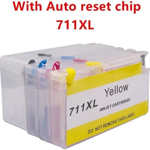 Refill For HP 711 Empty Refillable Ink Cartridge With Resettable Chip For HP DesignJet T120 T520 Inkjet Printer 711XL