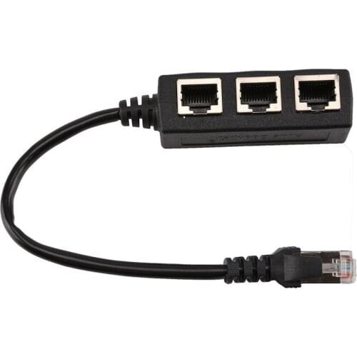 Professional Long RJ45 1 To 3 Ethernet LAN Network Cable Splitter Extender Adapter Connector RF Cable