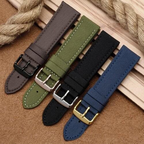 18mm 20mm 22mm 24mm Nylon Leather Wrist Band Men Women Universal Waterproof Canvas Bracelet Belt for Omega for Seiko Watch Strap