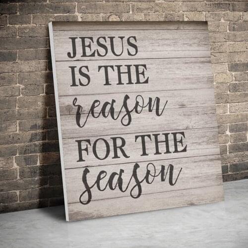 Framed Jesus The Reason Christmas Christmas Posters Canvas Paintings Wall Art Canvas Prints Pictures Kids Room Home Inner Frame