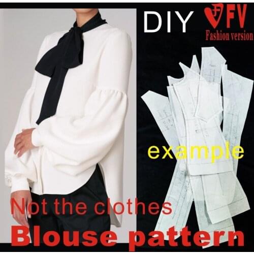 Sewing drawings Korean womens doll collar lantern sleeve shirt 1:1 costume design pattern BCY-160